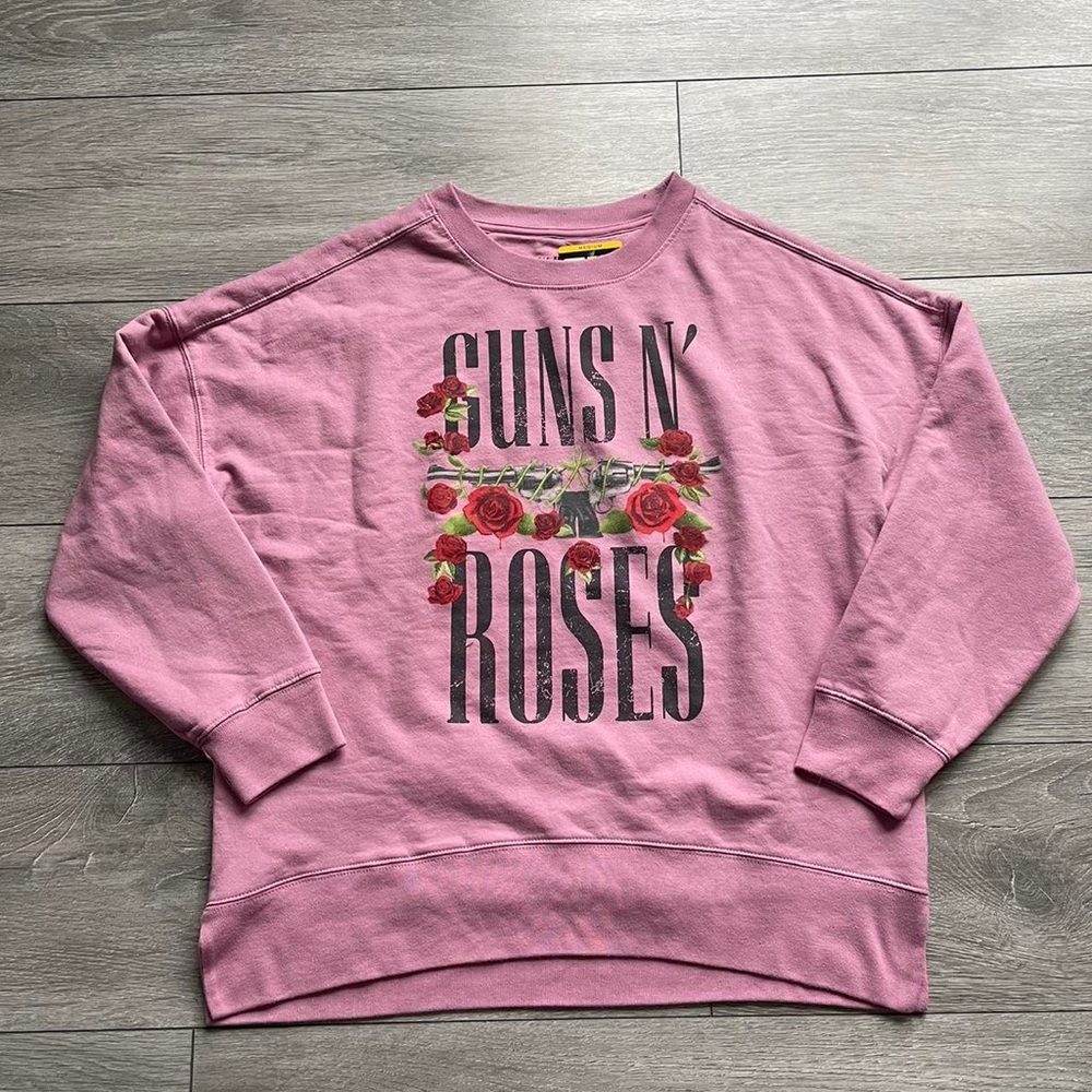 pink guns n’ roses crewneck